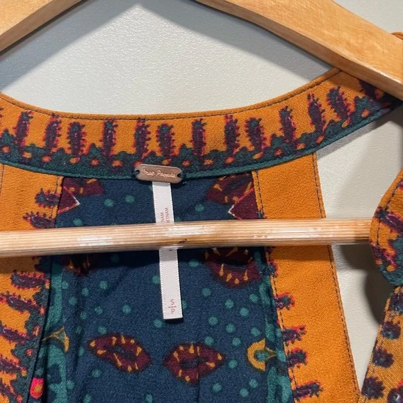 Free People Backless Dress - Deep Blue and Rich Brown - Picture 6 of 6